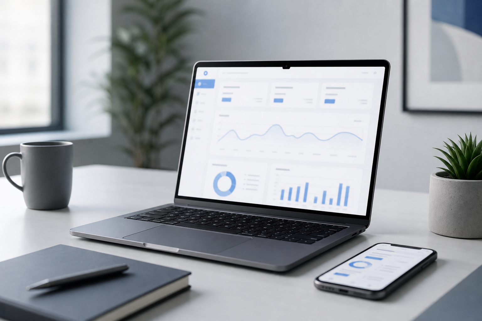 Panel de gestión en portátil y aplicación móvil — software Zife
